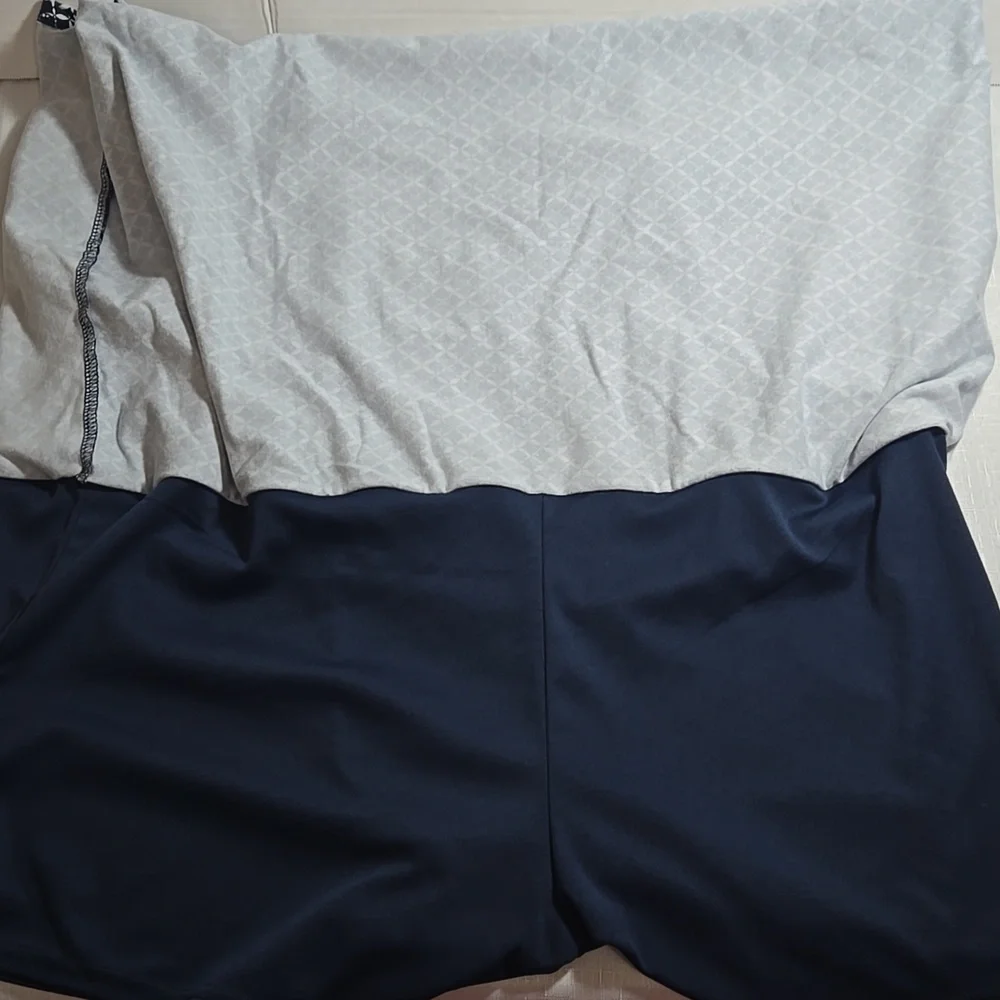 Intro Tummy Control  Navy and White Geometric Skort Woman 1X